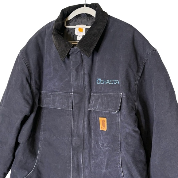 Carhartt C26 Coat Mens XL Blue Sandstone Duck Canvas Quilt Lined Shasta *Read - Picture 2 of 12